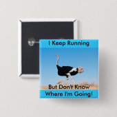 Blijf struisvogel Button draaien (Voorkant /achterkant)