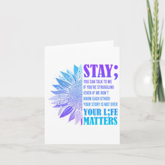 Blijf Suicide Prevention Awareness Positieve Motiv Kaart