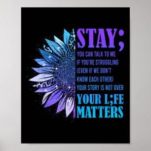 Blijf Suicide Prevention Awareness Positieve Motiv Poster