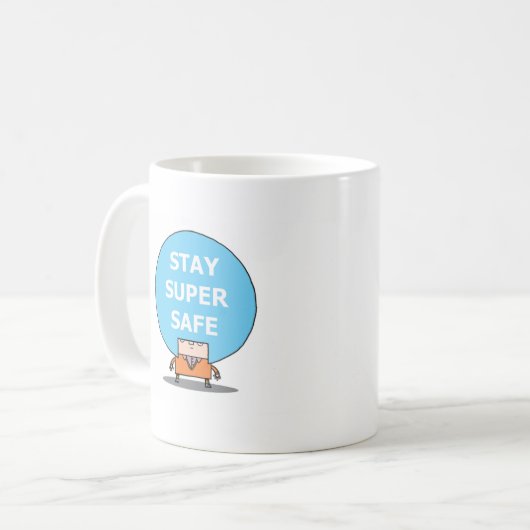 BLIJF SUPER SAFE mok. Koffiemok (Voorkant links)