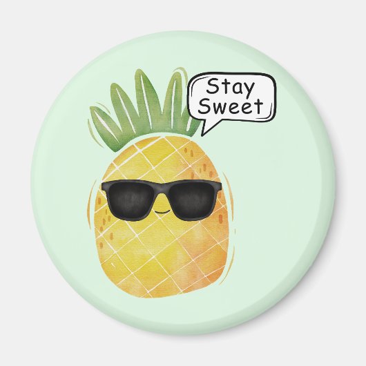 Blijf Sweet Pineapple Cartoon Fun Magneet (Voorkant)