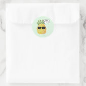 Blijf Sweet Pineapple Cartoon Fun Ronde Sticker (Tas)