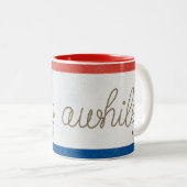 Blijf tekst in touwontwerp tweekleurige koffiemok (Voorkant rechts)