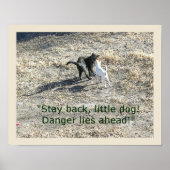 Blijf Terug Kleine Hond Poster (Voorkant)