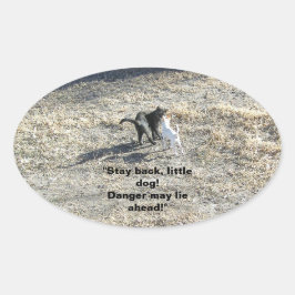 Blijf terug Kleine Hond Stickers