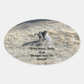 Blijf terug Kleine Hond Stickers (Voorkant)