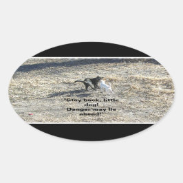 Blijf terug Kleine Hond Stickers