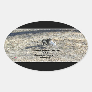 Blijf terug Kleine Hond Stickers