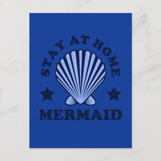 Blijf thuis bij Mermaid Briefkaart (Voorkant)