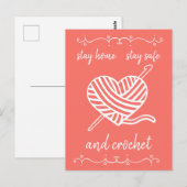 Blijf thuis, blijf veilig en blijf bij Coral Happy Briefkaart (Voorkant / Achterkant)