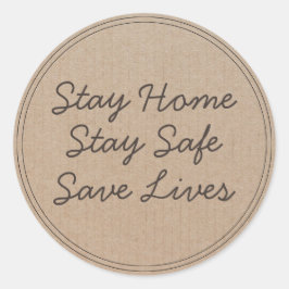Blijf thuis Blijf veilig Red levens Ronde Sticker
