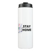 Blijf thuis Blijf veilig Witte Artsen Advies Thermosbeker (Voorkant)