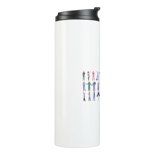 Blijf thuis Blijf veilig Witte Artsen Advies Thermosbeker (Gedraaid links)