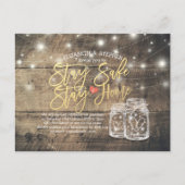 BLIJF THUIS BLIJVEN VEILIG WEDDING POSTPONEMENT MA AANKONDIGINGSKAART (Voorkant)