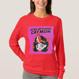 BLIJF THUIS CAT MOM SUPER HERO RETRO T-Shirt