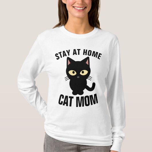 BLIJF THUIS CAT MOM T-shirts (Voorkant)