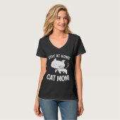 BLIJF THUIS CAT MOM T-shirts (Voorkant volledig)