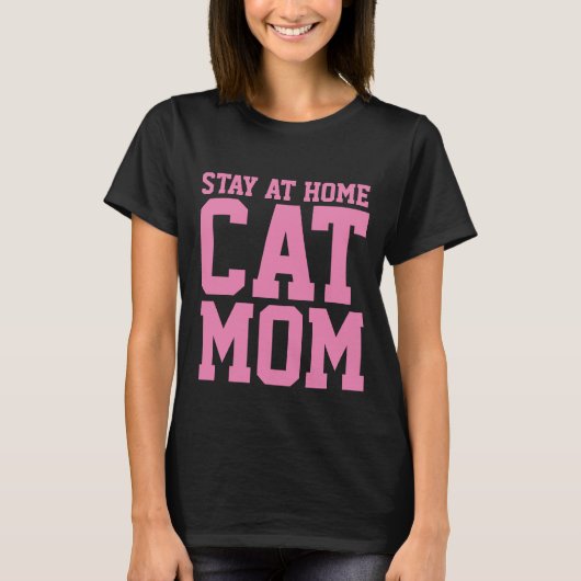 BLIJF THUIS CAT MOM T-shirts (Voorkant)