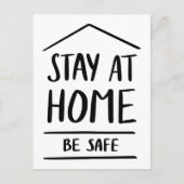 Blijf thuis en blijf veilig briefkaart (Voorkant)
