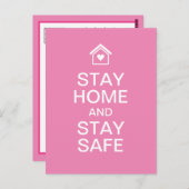 Blijf thuis en blijf veilig briefkaart (Voorkant / Achterkant)
