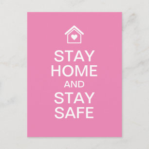 Blijf thuis en blijf veilig briefkaart