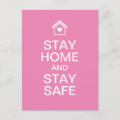 Blijf thuis en blijf veilig briefkaart (Voorkant)
