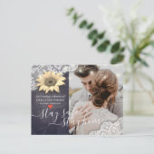 Blijf thuis en blijf veilig voor bruiloft Uitstel  Aankondigingskaart (Staand voorkant)