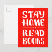 Blijf thuis en lees boeken briefkaart (Voorkant / Achterkant)