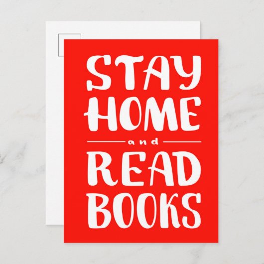 Blijf thuis en lees boeken briefkaart (Voorkant / Achterkant)