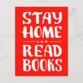 Blijf thuis en lees boeken briefkaart (Voorkant)