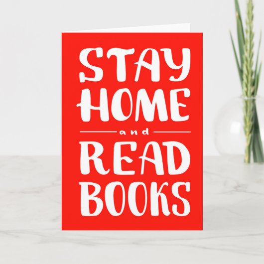 Blijf thuis en lees boeken kaart (Voorkant)