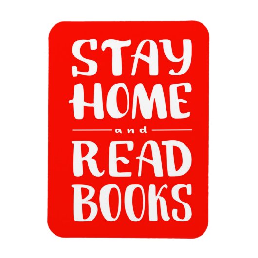 Blijf thuis en lees boeken magneet (Verticaal)