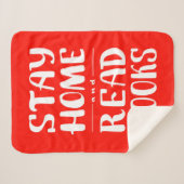 Blijf thuis en lees boeken sherpa deken (Voorkant (horizontaal))