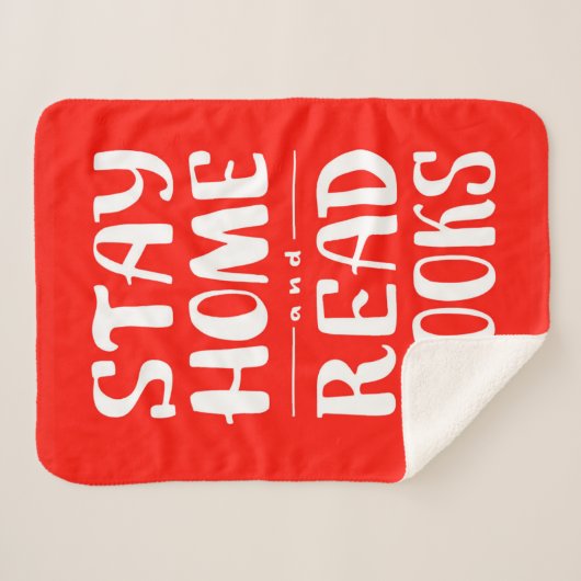 Blijf thuis en lees boeken sherpa deken (Voorkant (horizontaal))