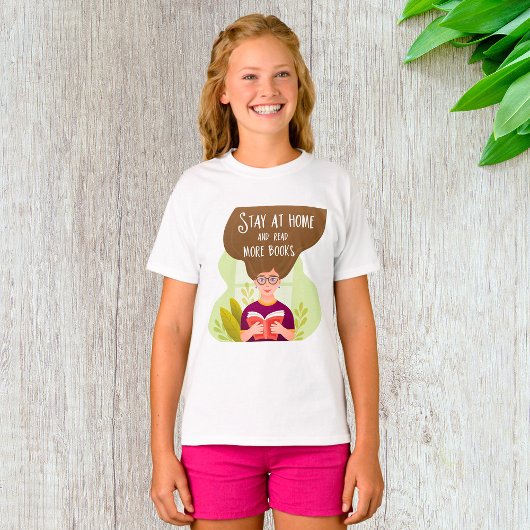 Blijf thuis en lees boeken t-shirt