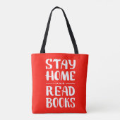 Blijf thuis en lees boeken tote bag (Achterkant)