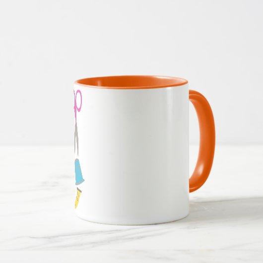 Blijf thuis en naai mok (Voorkant rechts)