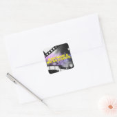 BLIJF THUIS EN WEG EEN FILM. VIERKANTE STICKER (Envelop)