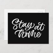 Blijf thuis | Fancy lettertype Briefkaart (Voorkant / Achterkant)