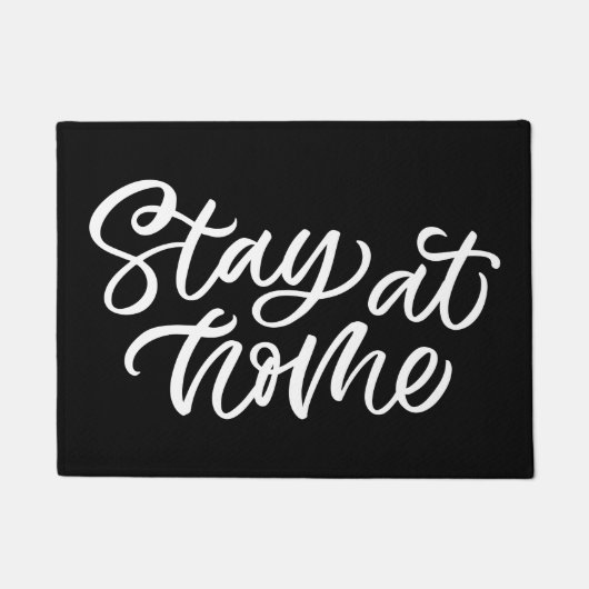 Blijf thuis | Fancy lettertype Deurmat (Voorkant)