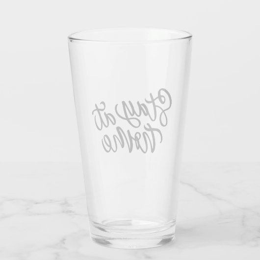 Blijf thuis | Fancy lettertype Glas (Achterkant)