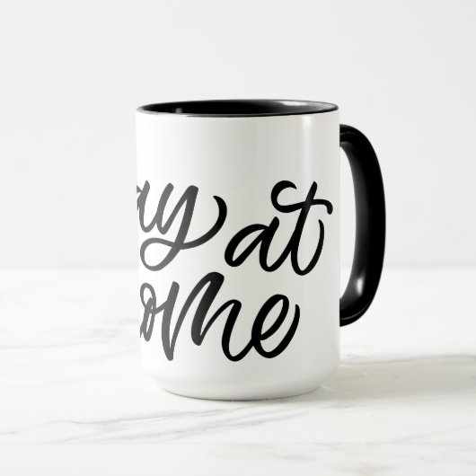 Blijf thuis | Fancy lettertype Mok (Voorkant rechts)