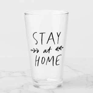 Blijf thuis Handtekening lettertype Glas