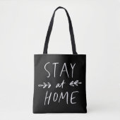 Blijf thuis | Handtekening lettertype Tote Bag (Voorkant)