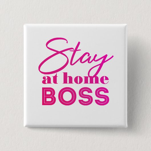 Blijf thuis in de kamer vierkante button 5,1 cm (Voorkant)