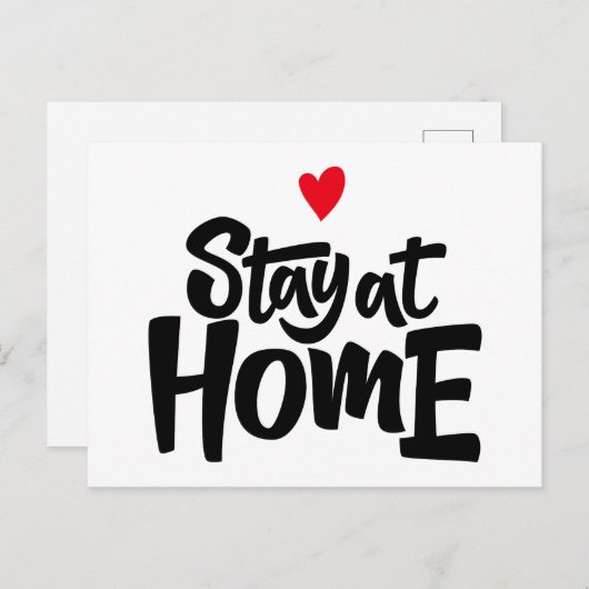 Blijf thuis in het hart briefkaart (Voorkant / Achterkant)