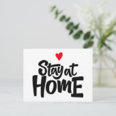 Blijf thuis in het hart briefkaart (Staand voorkant)