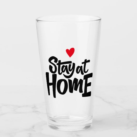 Blijf thuis in het hart glas (Voorkant)