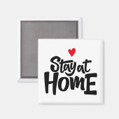 Blijf thuis in het hart magneet (Voorkant / Achterkant)