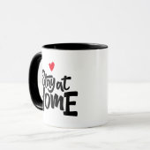 Blijf thuis in het hart mok (Voorkant links)